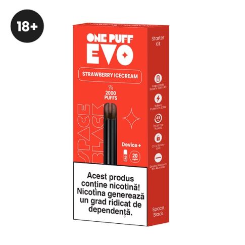 Kit One Puff Evo Black - Strawberry Ice Cream
